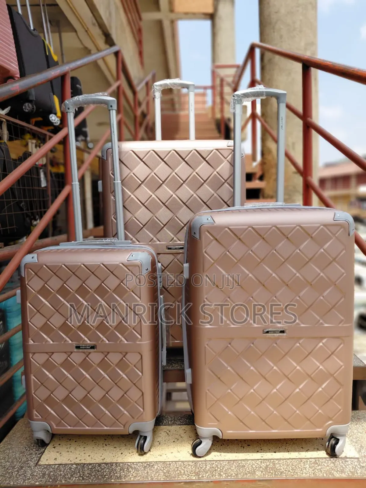 Rubber/Plastic Suitcases Set of 3pcs