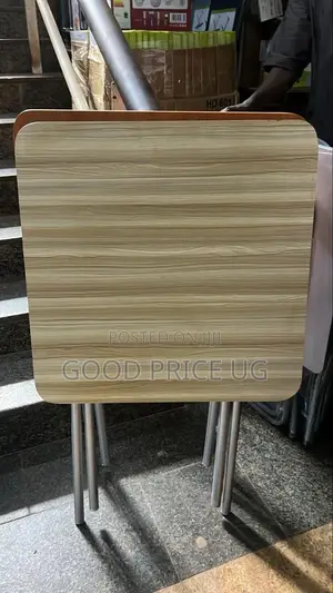 Foldable Table and Chair Set Featuring a Rustic Wooden