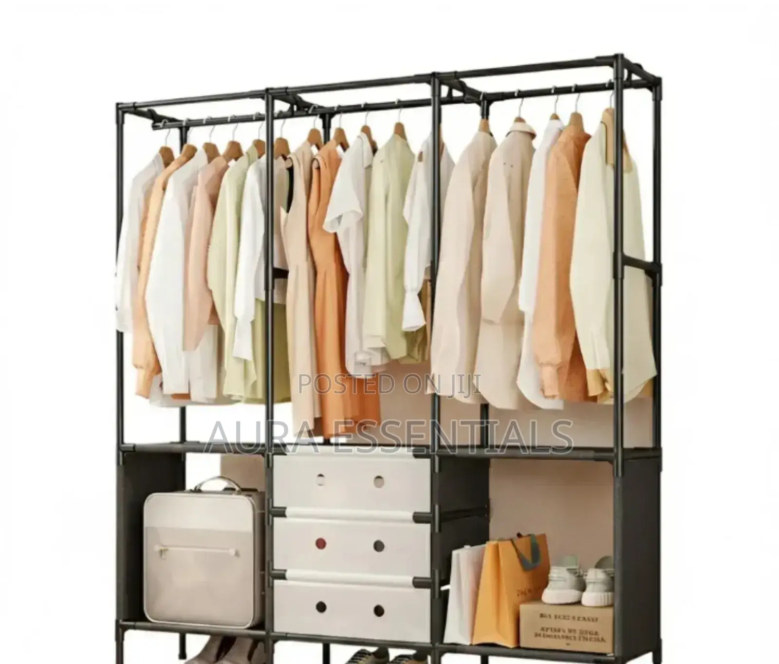 Freestanding Metal Garment Rack or Portable Closet