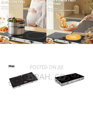 High Power Double Burner Electric Cooktop - Multicolor##