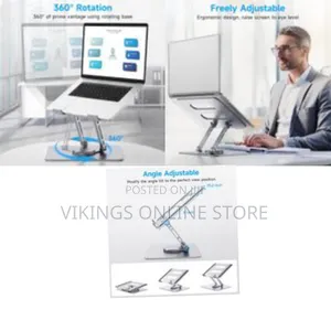 Adjustable Laptop Stand With 360 Rotating Base, Computer Stand