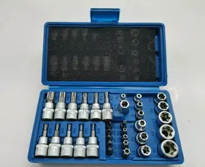 34pc Torx Bit Socket and E-Torx Star Socket Set (Allen Key Driver)