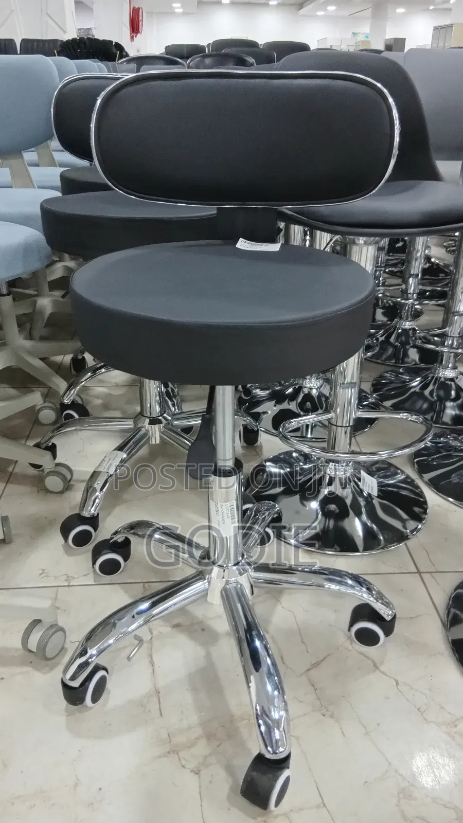 High-quality Adjustable Rolling Stool With A Backrest