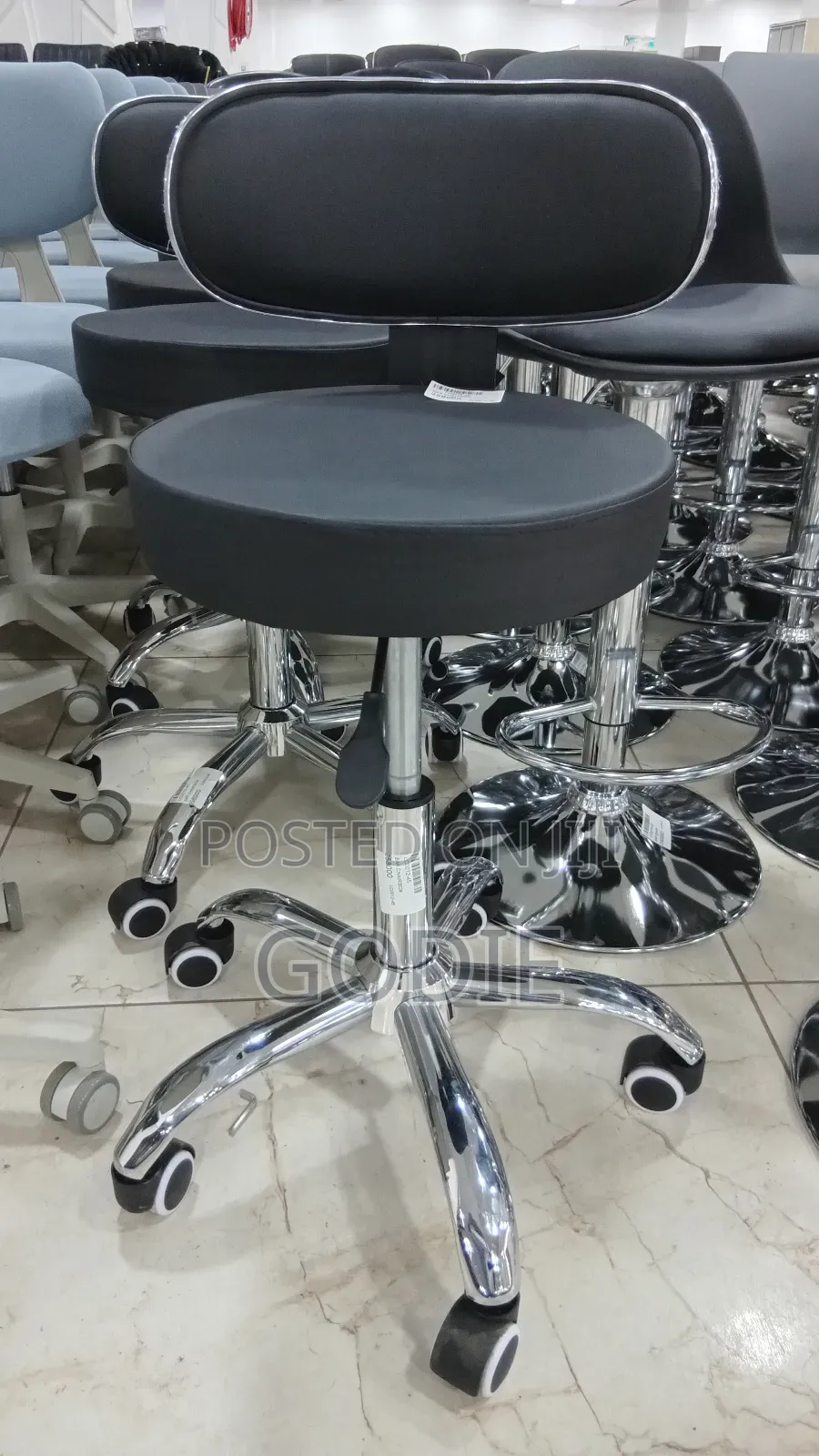High-quality Adjustable Rolling Stool With A Backrest