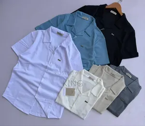 Cuban-Style Shirts Open Colar