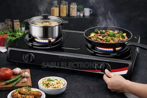 Household Double Gas Stove - Strong Flame Durable
