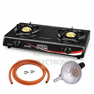 Full Gas Cooking Kit – Double Burner Stove + Regulator + Hose Pipe