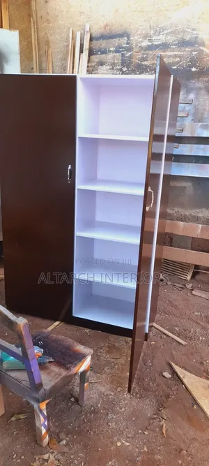 4x6 Wardrobe With 2 Shatters and in White and Coffee Brown