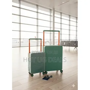 Leaves King Black Wide Handle Suitcase - 2set