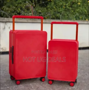 Leaves King Black Wide Handle Suitcase - 2set