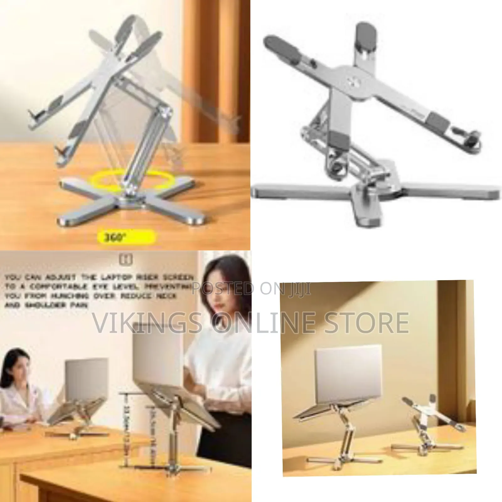 24thunder McHose Foldable X-Shaped Swivel Laptop Stand for Desk