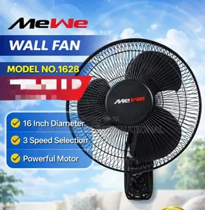Mewe Metallic Grill Wall Fan/Low Noise Operation Wall Fan