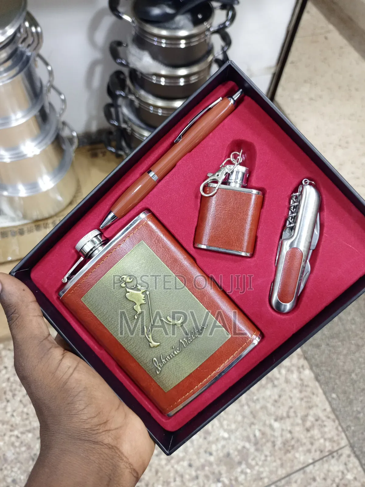 Johnnie Walker Branded Hip Flask Gift Set.
