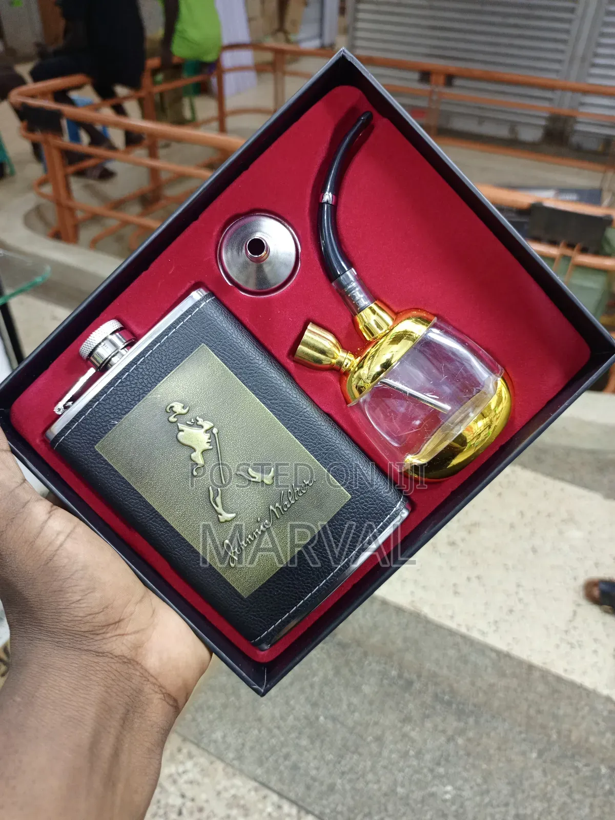 Johnnie Walker Branded Hip Flask Gift Set.