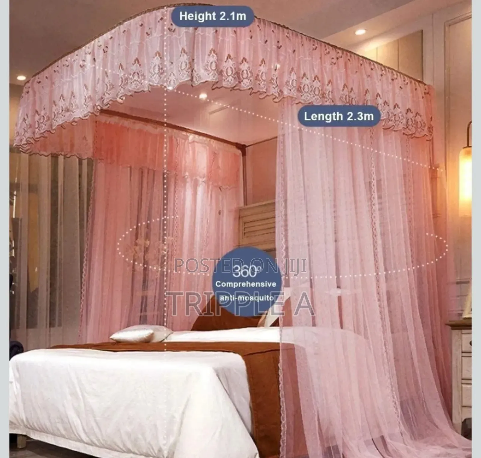 6 by 6 Two Stand Rail Mosquito Net
