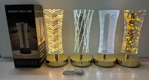 Crystal Table Lamp,Mettalic Gold,Touch Control