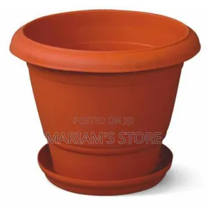 Plastic Pot Planter For Natural Flowers Or Artificial Plants-brown
