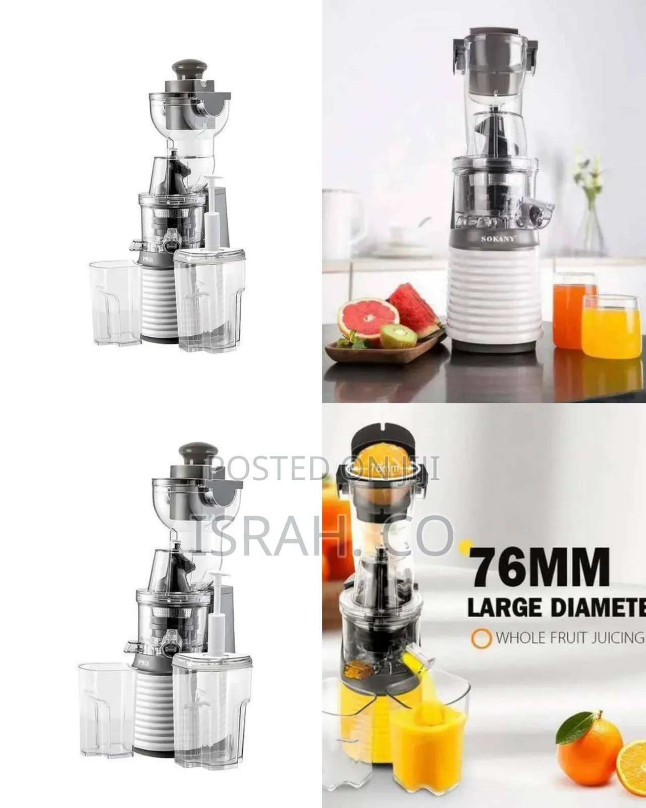 Sokany Masticating Cold Press Juicer - Multicolor