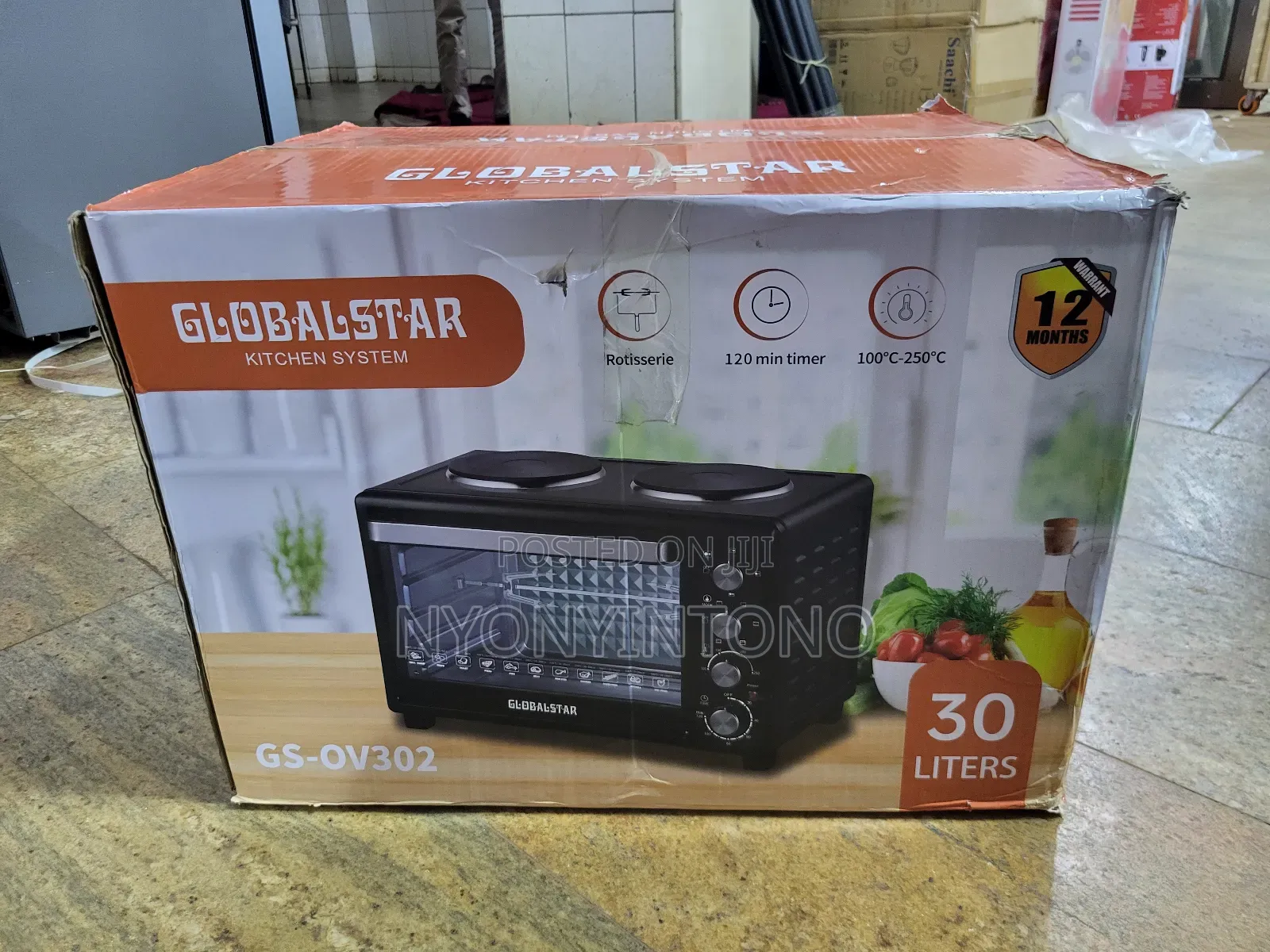 Globalstar 30liters Electric Mini-Oven With 2hotplates on Top