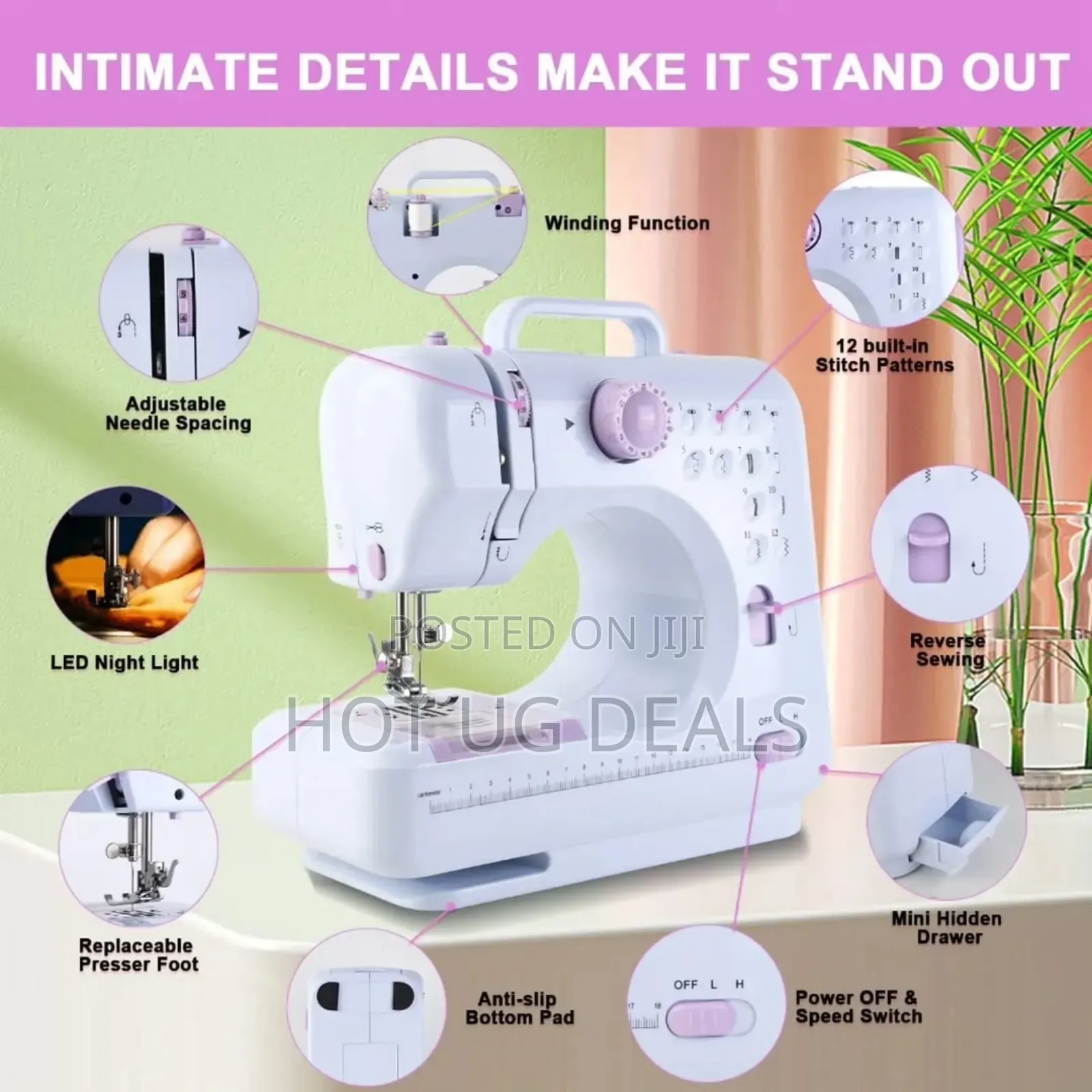 Portable Electric Sewing Machine - Multicolor