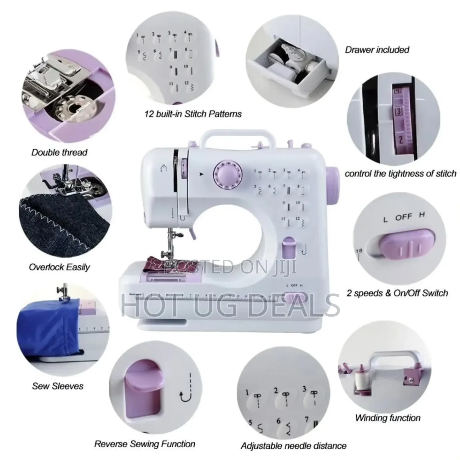 Portable Electric Sewing Machine - Multicolor