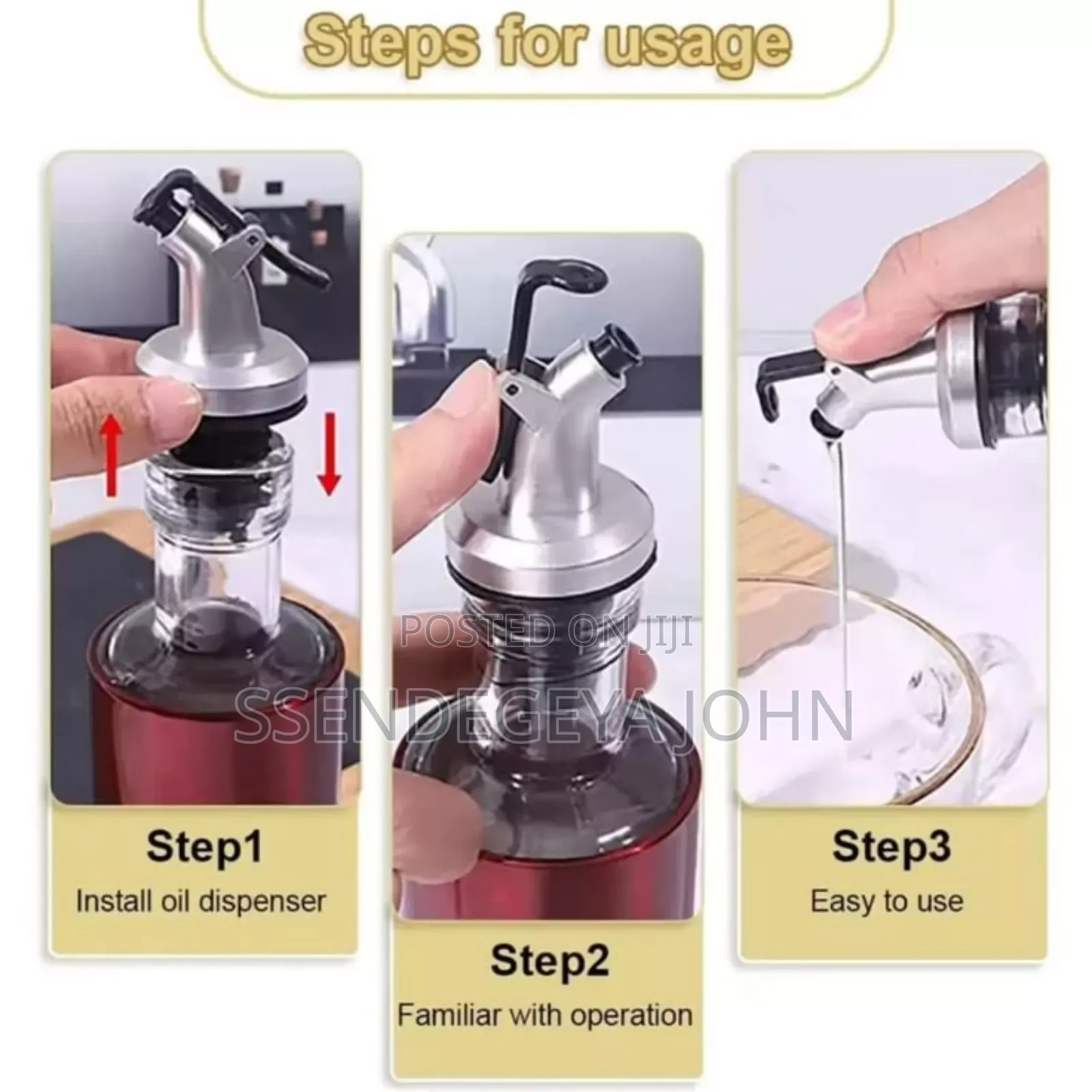 Square Glass Olive Oil Dispenser Bottle