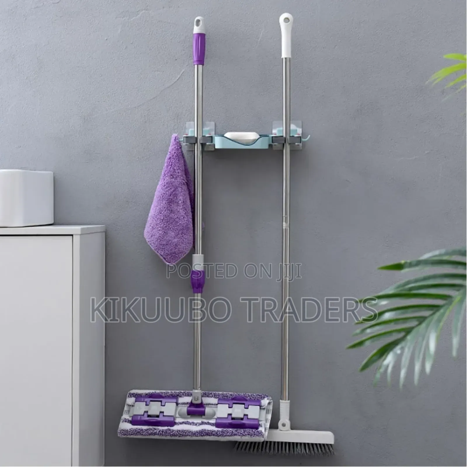 Mop Holder Brush Storage Rack Soap Dish Box Wall Mounted Organizer