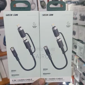 2 in 1 Braided Aux Cable Usb-C/Lightning to 3.5 Mm Jack