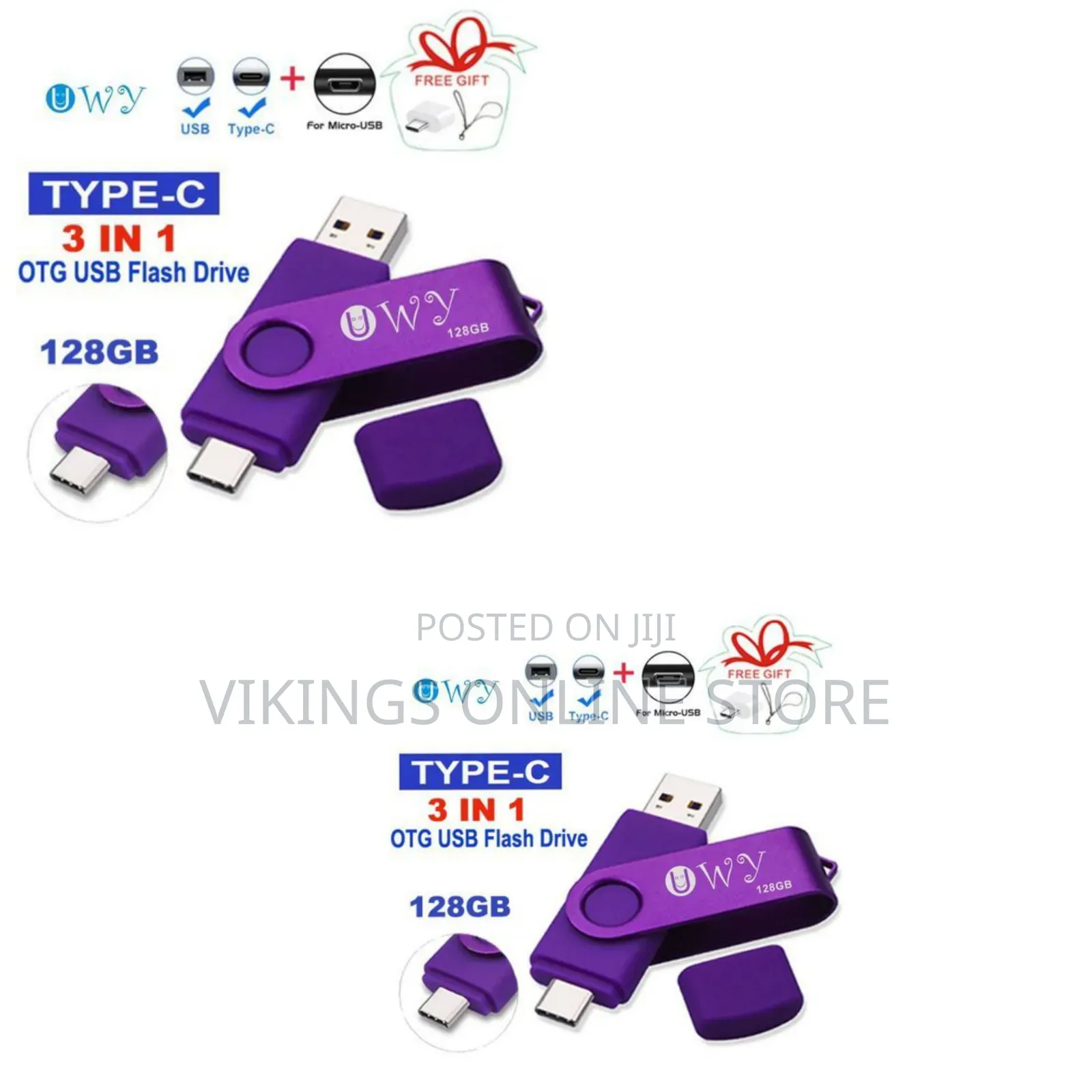 Uwy Flash Disk 128g Otg Usb Flash Drive Micro Otg Type C