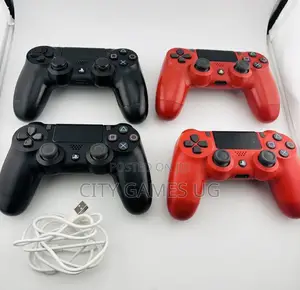 Sony Playstation Wireless Controllers Black And Red
