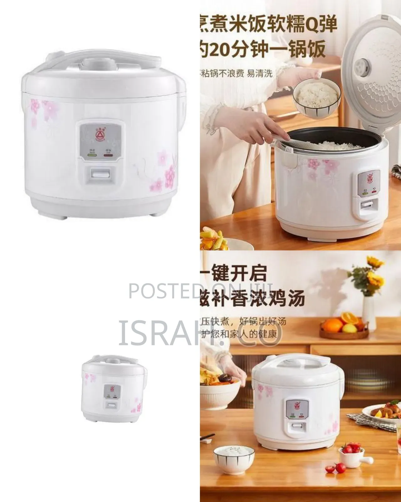 4l Decorative Electric Rice Cooker With Floral Design - Multicolor