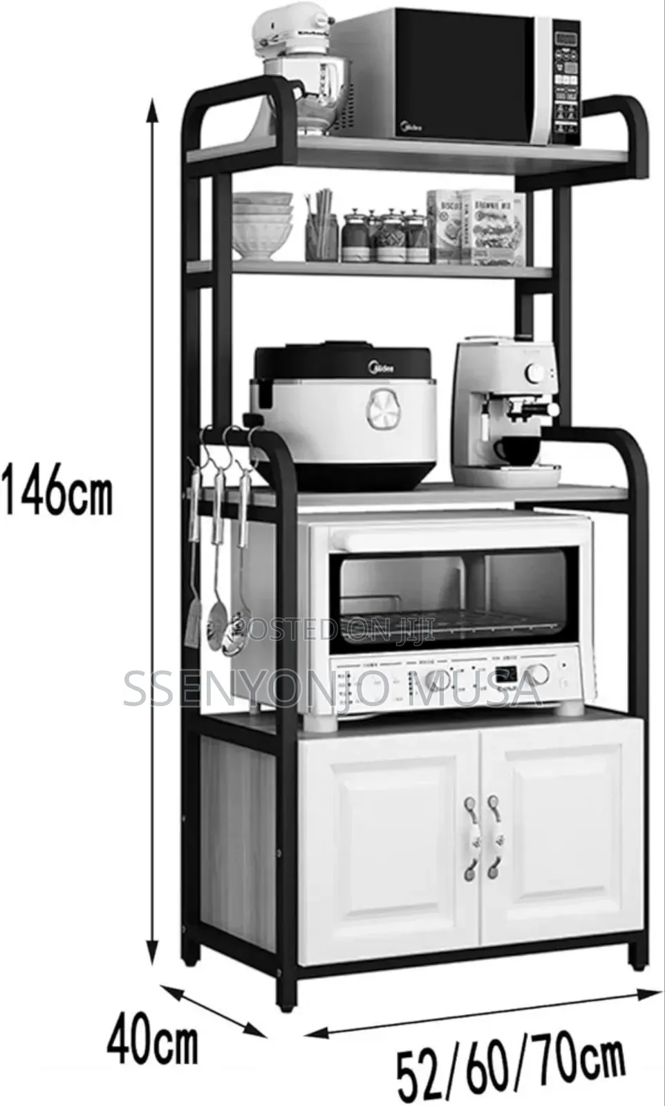 Kitchen Rack - 3-tier Storage Shelf For Cookware, Utensils