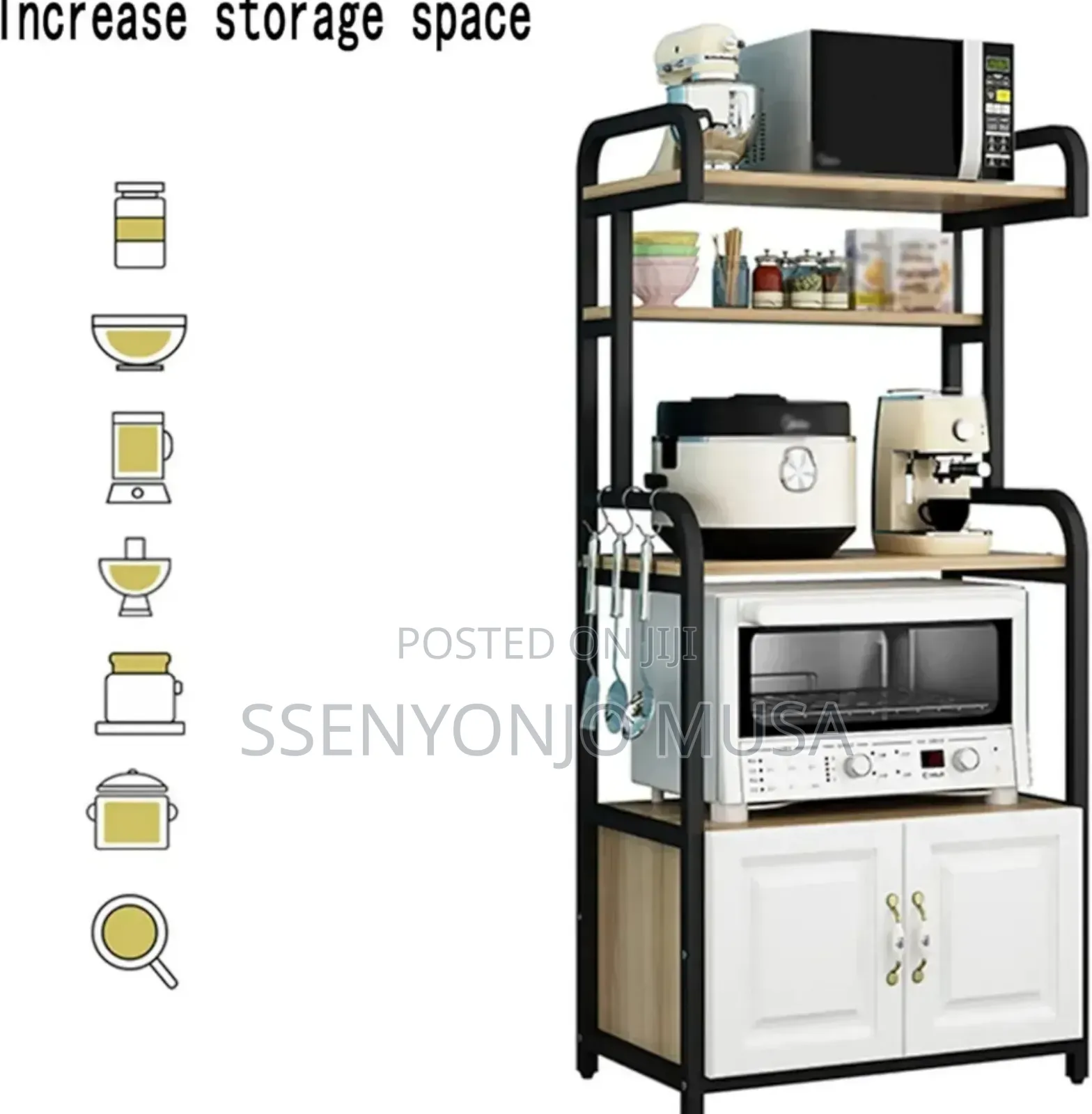 Kitchen Rack - 3-tier Storage Shelf For Cookware, Utensils