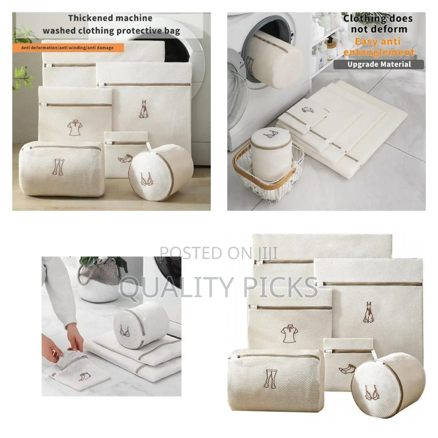 Set Of 6 Mesh Laundry Bags