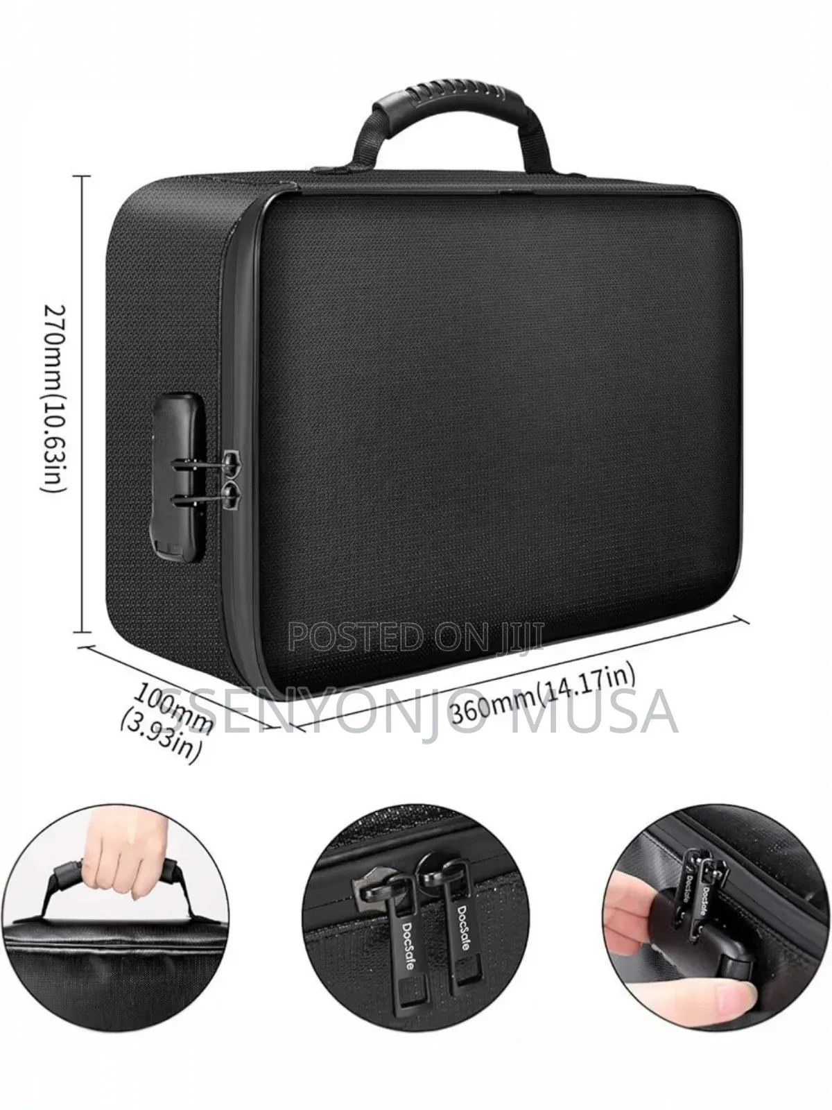 Document Bag Fireproof Organizer With Lock – Portable File Storage.