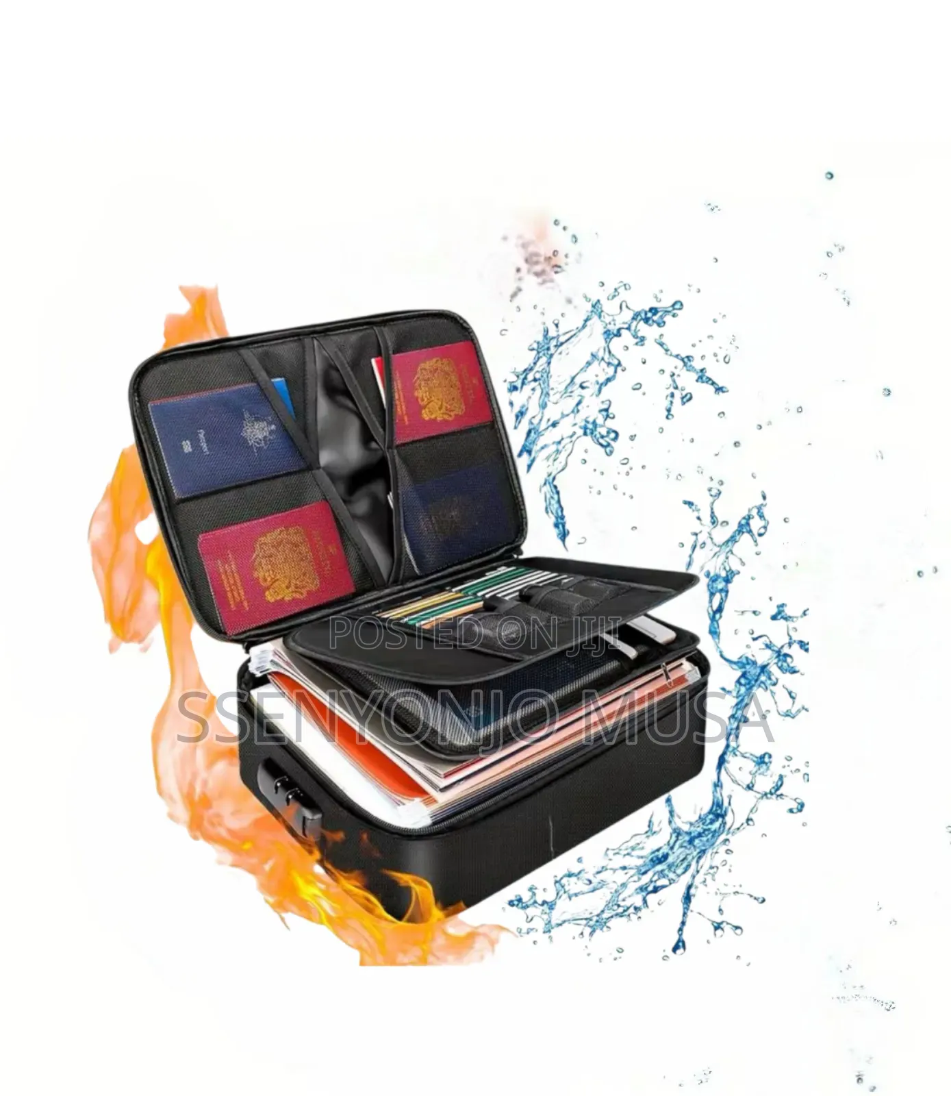Document Bag Fireproof Organizer With Lock – Portable File Storage.