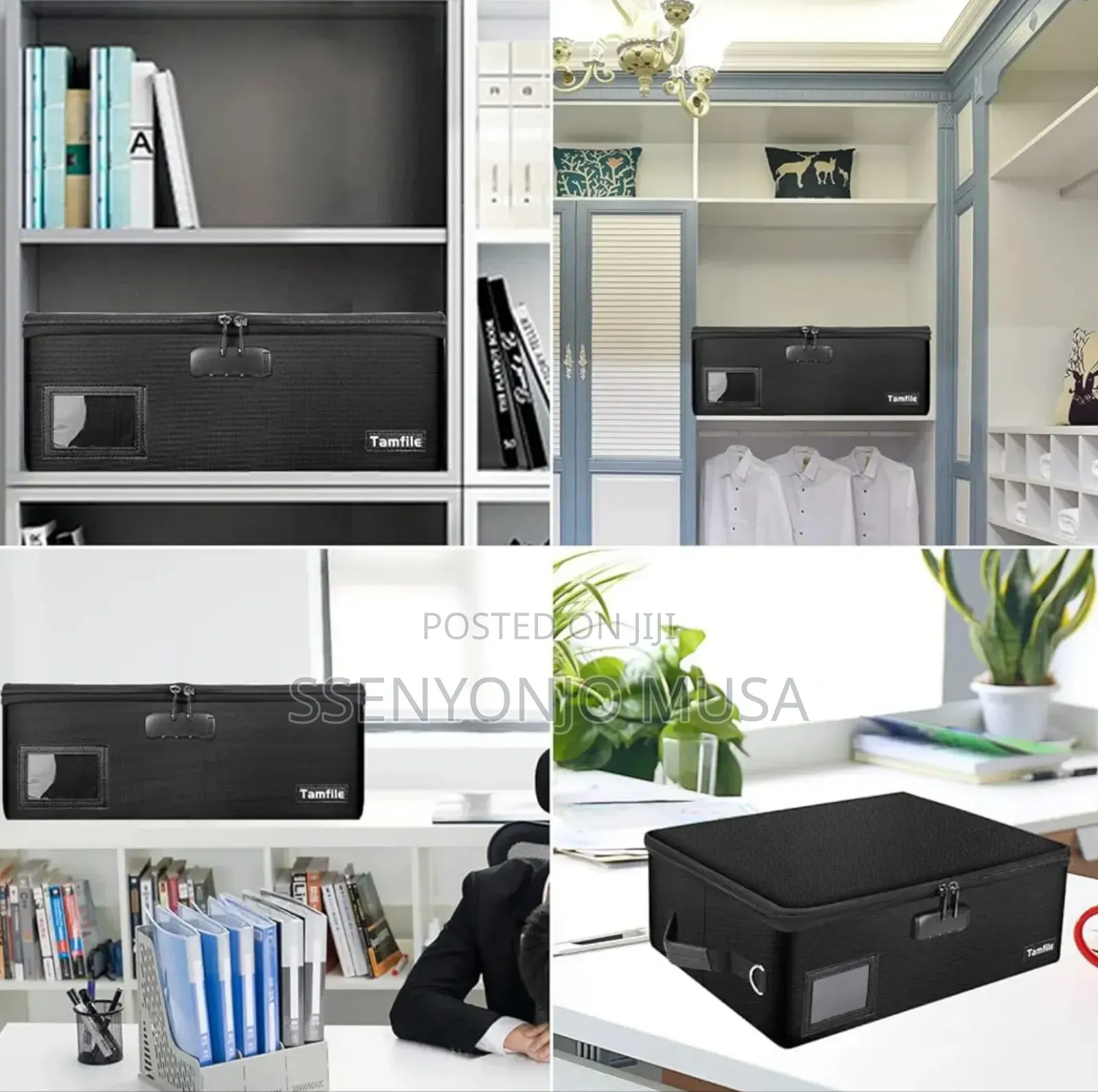 Document Bag Fireproof Organizer With Lock – Portable File Storage.