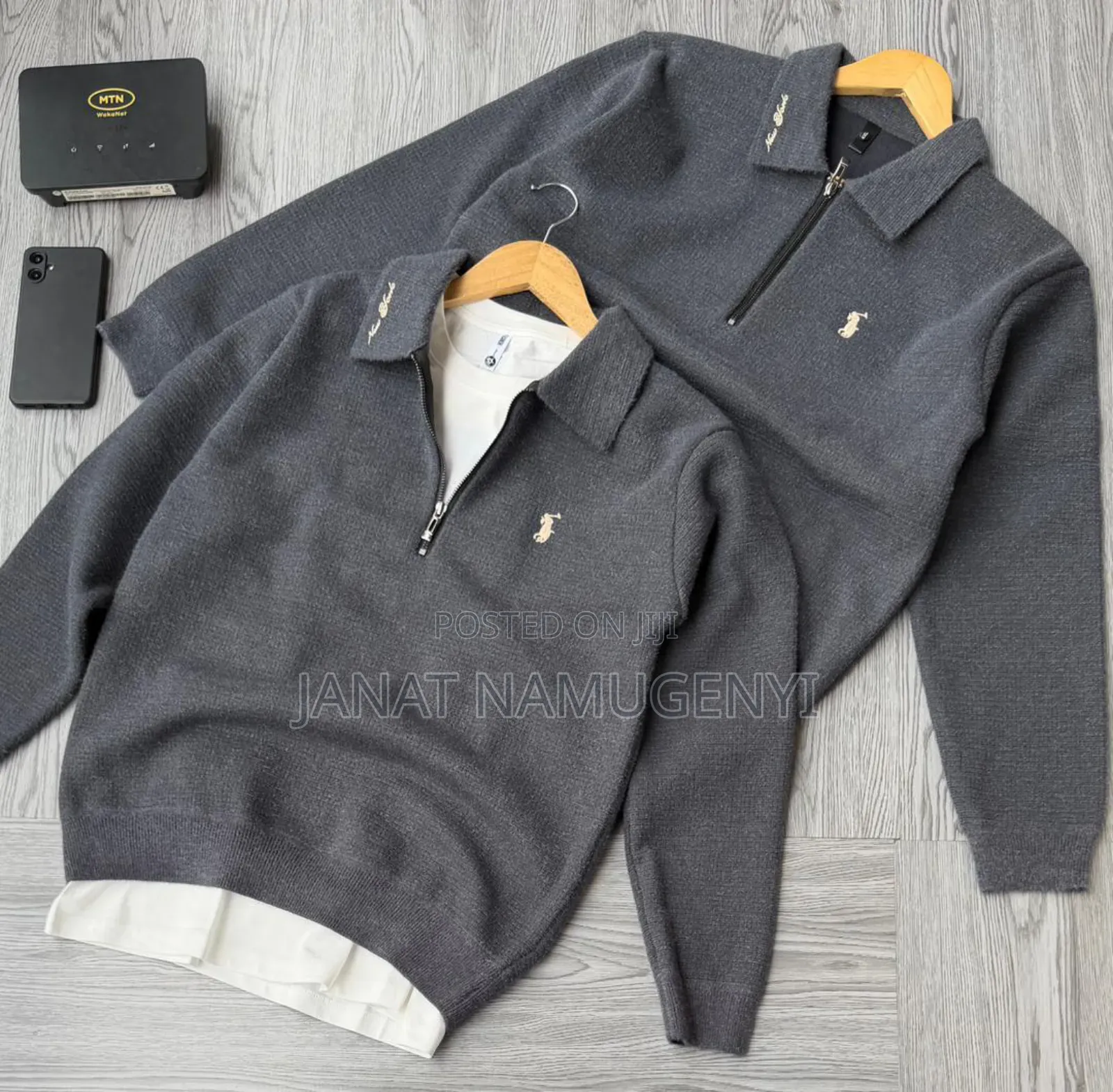 Plain Colored Zipped Sweaters Available