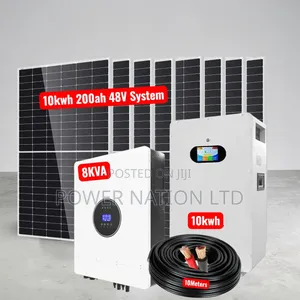 10kwh Lithium Solar System Full Kit(10kwh 200ah 48v 8kva 48v Hybrid)