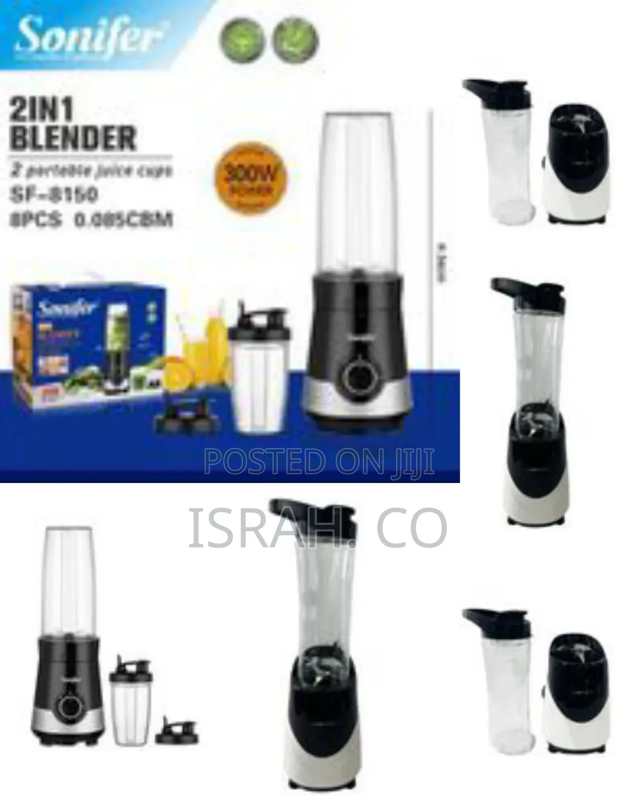Sonifer 2-in-1 Portable Personal Blender With Two Juice Cups (300w)