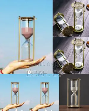 Vintage Metal Hourglass Sand Timer With Clear Glass - Multicolor