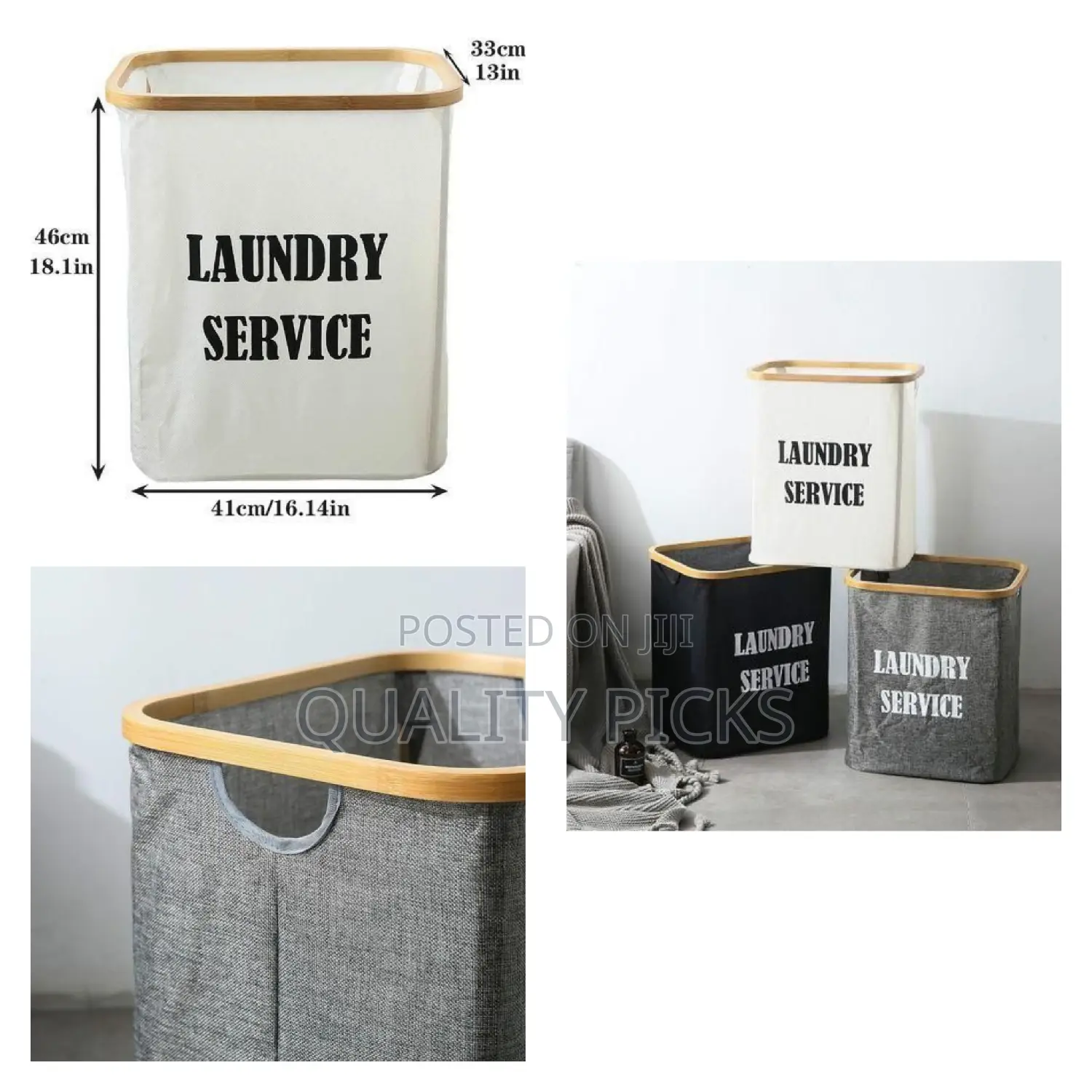 Piece Large Foldable Sturdy Bamboo Laundry Hamper