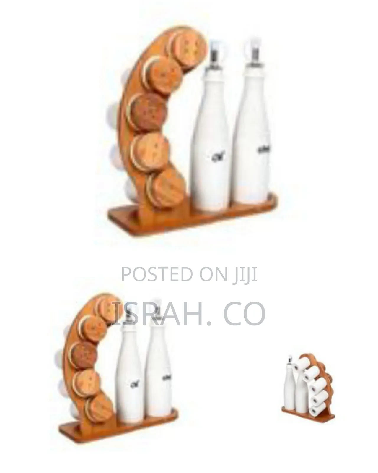 Bamboo Spice Rack Oil/Vinegar Set