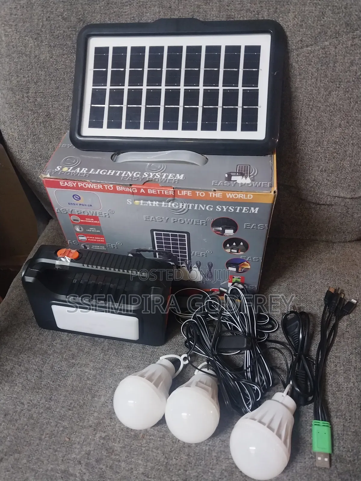 Solar Lightening Kit With 3 Bulbs Charging System 4000amps