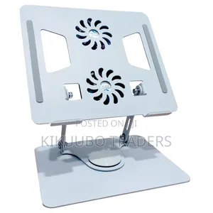 Tabletop Laptop Stand With Double Fan 360 Degree Rotating