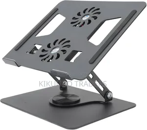Tabletop Laptop Stand With Double Fan 360 Degree Rotating