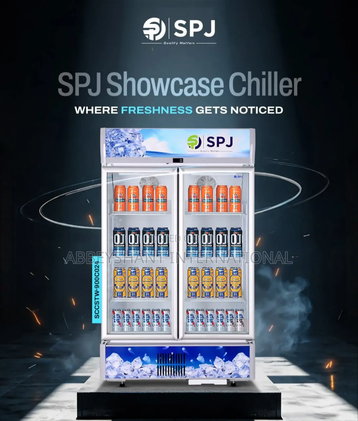 Spj Showcase Chiller/Double-door Model Beverage Display Fridge