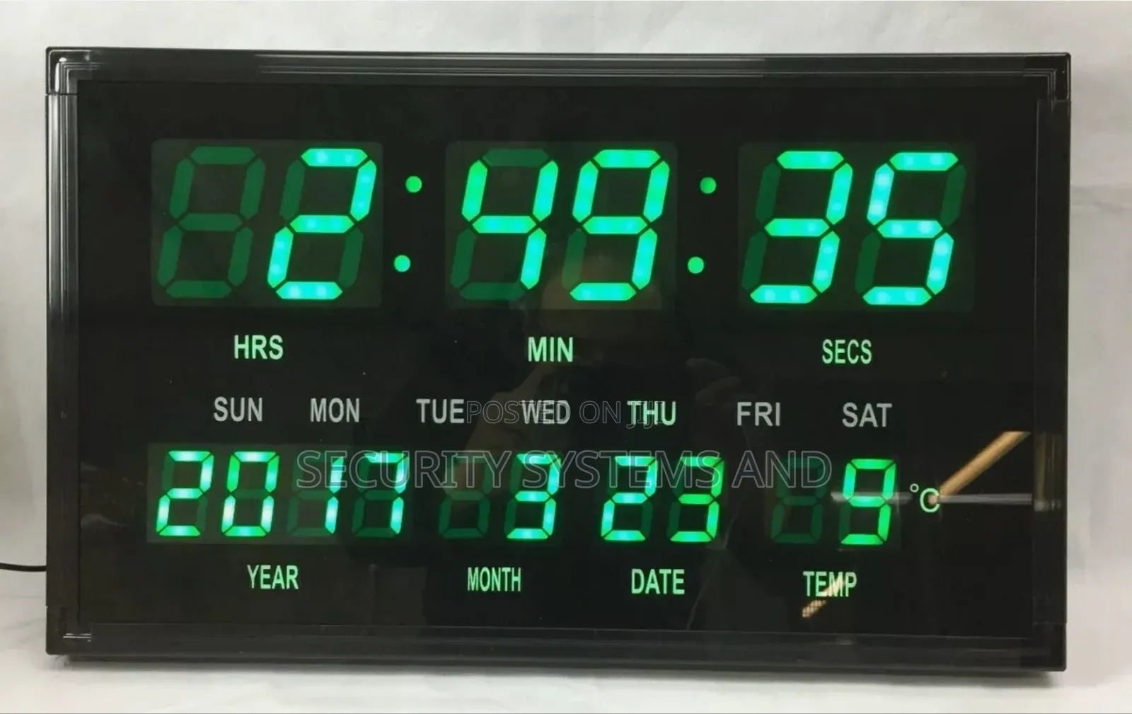 Digital Led Wall Clock - 50 X 30cm Big Size Suitable for Schools Etc