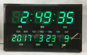 Digital Led Wall Clock - 50 X 30cm Big Size Suitable for Schools Etc