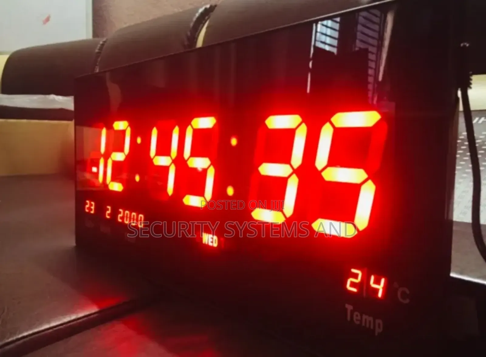 Digital Led Wall Clock, 36 Cm With Calendar and Temperature Display